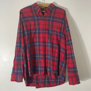 Boston Traders Red and Blue Plaid Casual Button Down Shirt